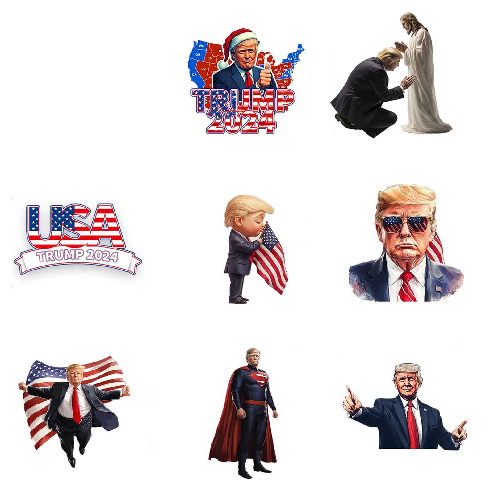 8PC Trump Dancing Ornament, Trump Ornament 2024, Home Ornament